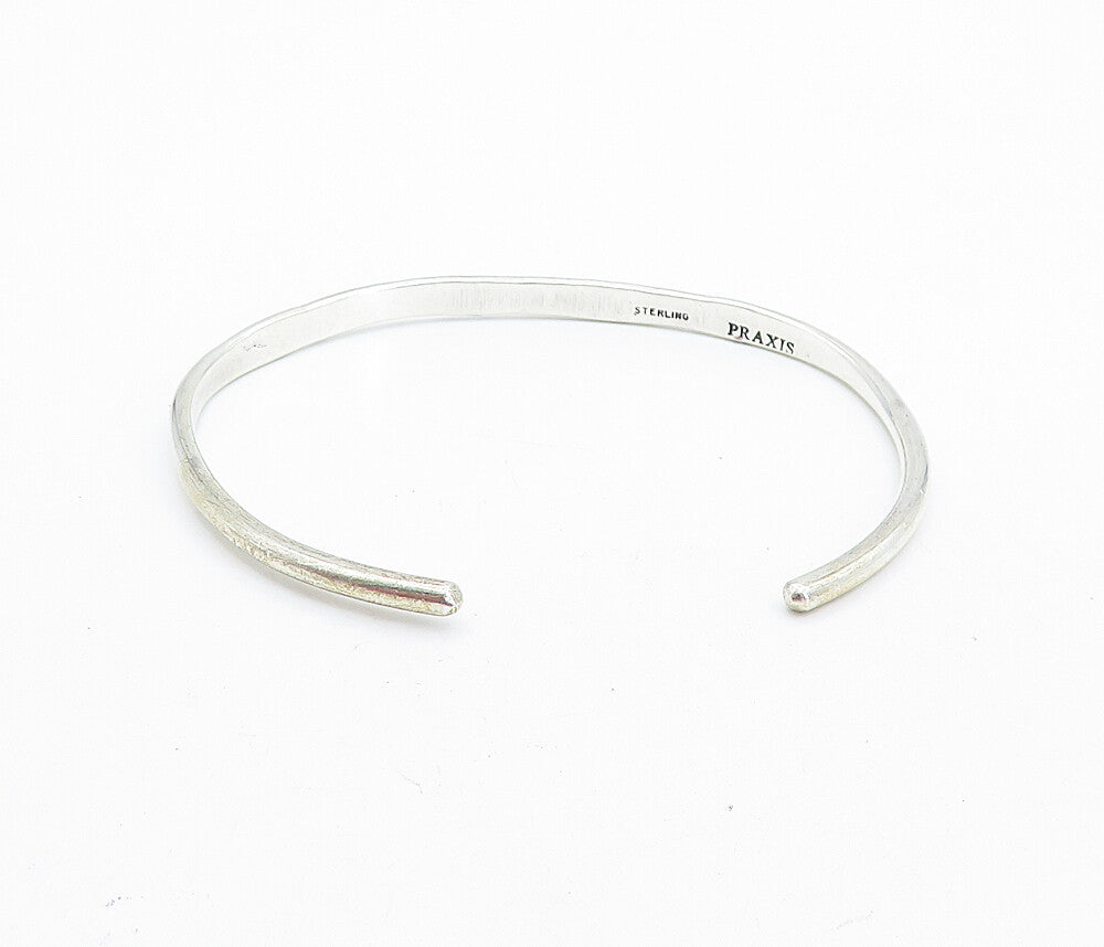 PRAXIS 925 Sterling Silver  Petite Lucy Virginia Stamped Cuff Bracelet  BT2778