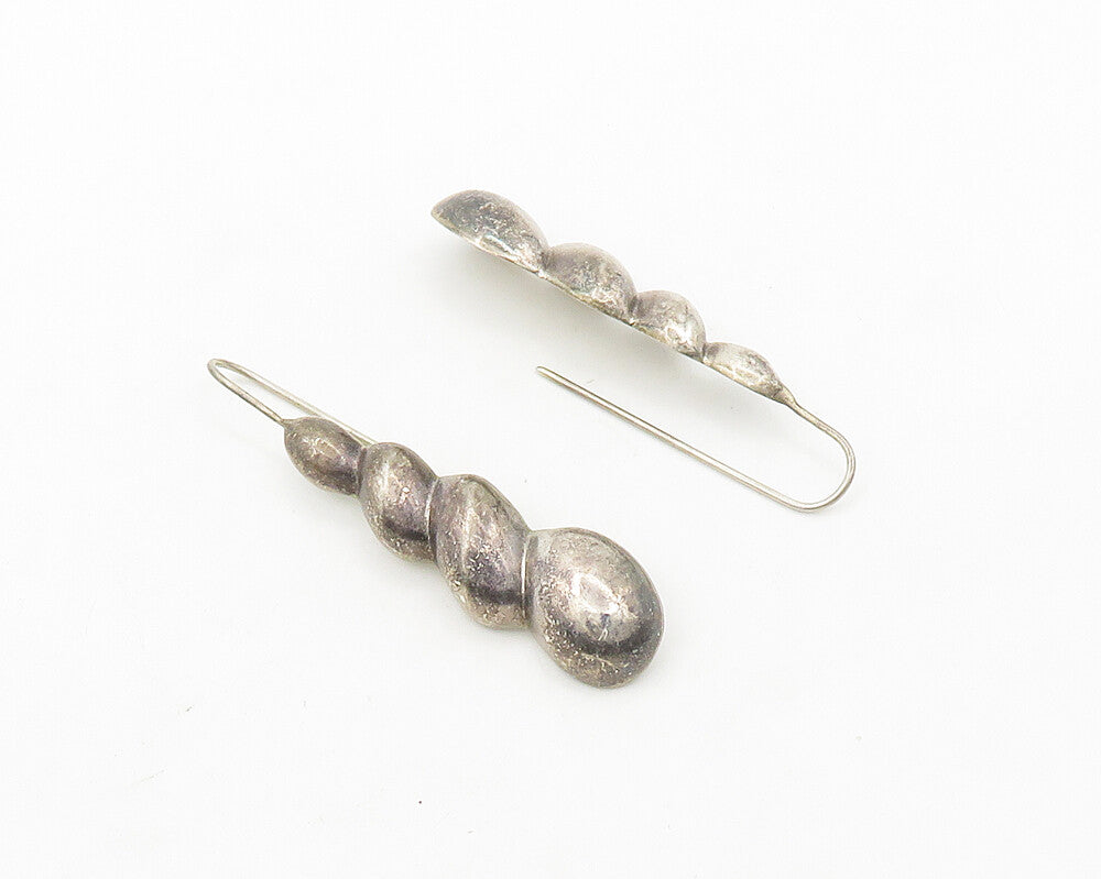 925 Sterling Silver  Vintage Dark Tone Linked Non Pierce Drop Earrings  EG9553