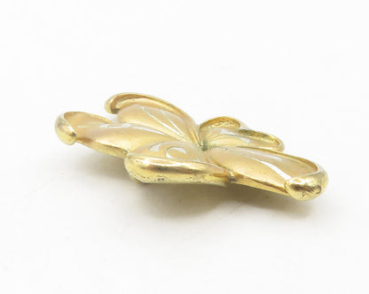 GORHAM 925 Sterling Silver  Vintage 2 Tone Swirl Etched Flower Pendant  PT9592