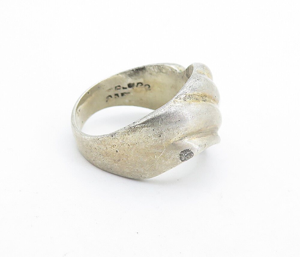 MEXICO 925 Silver  Vintage Fluted Dome Designed Band Ring Sz 7.5  RG6960