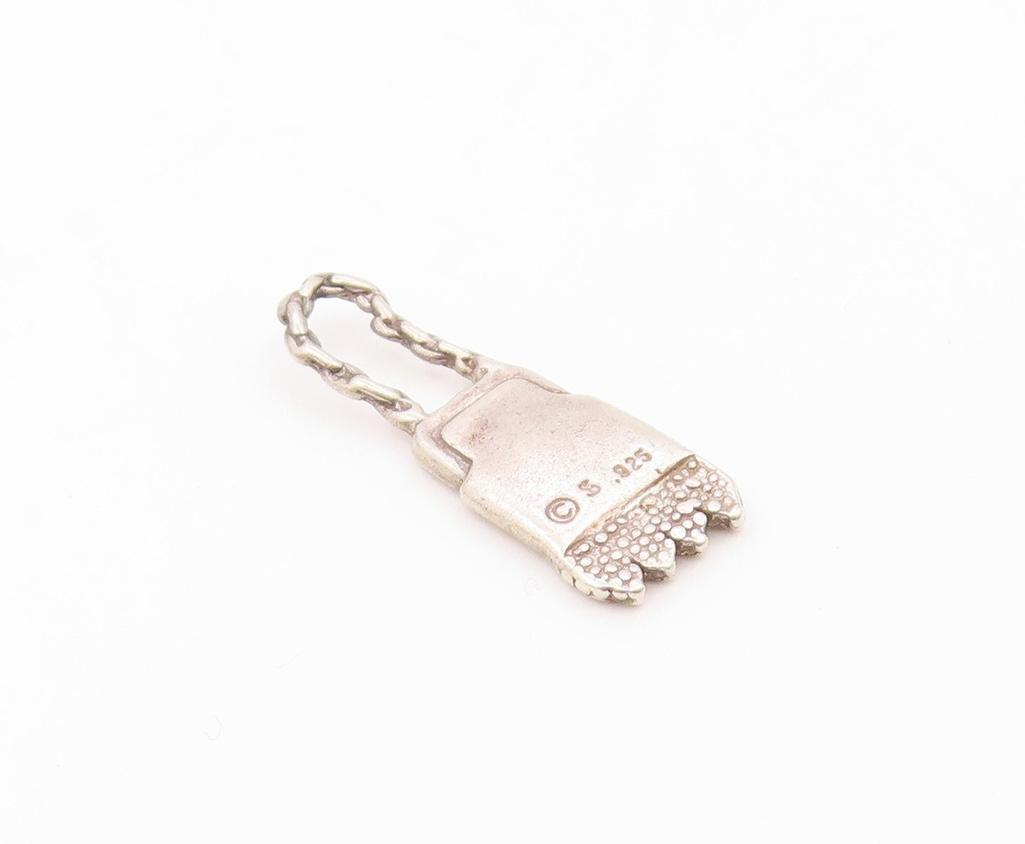 925 Sterling Silver  Vintage Shiny Petite Hand Bag Motif Pendant  PT18795