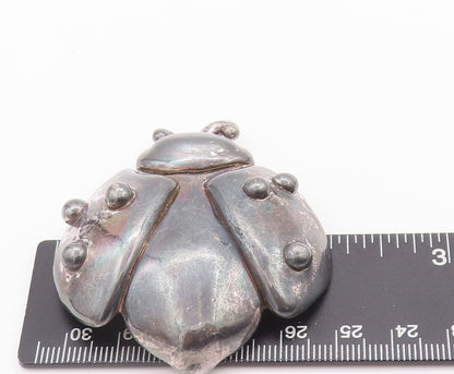 925 Sterling Silver Vintage Brooch Pin ISRAEL Carved Large Puffed Bug  BP10683