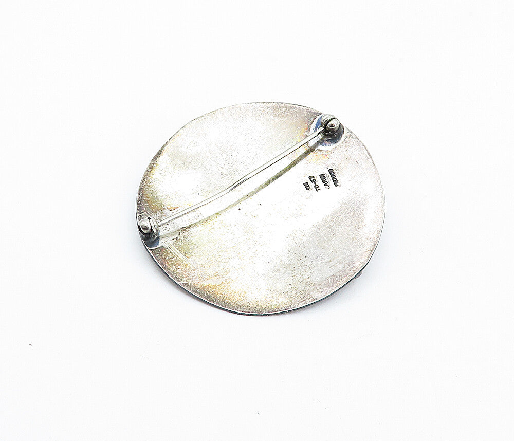 CARSI MEXICO 925 Silver  Vintage Dark Tone Modernist Bubbles Brooch Pin BP1371