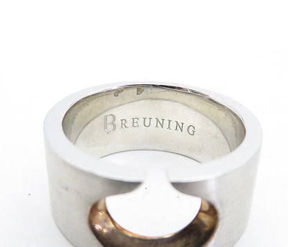 BREUNING 925 Silver  Vintage Two Tone Cutout Design Band Ring Sz 6.5  RG4681