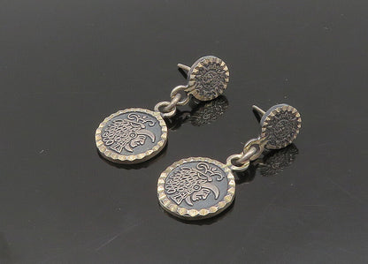 MEXICO 925 Sterling Silver  Vintage Warrior Head Dangle Earrings  EG10400