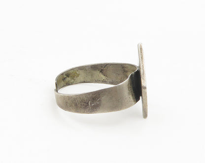 MEXICO 925 Silver  Vintage Egyptian Ankh Oxidized Band Ring Sz 12.5  RG18560