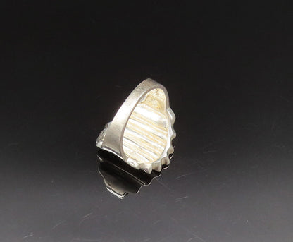 925 Sterling Silver  Vintage Concave Graduated Fluted Ring Sz 7.5  RG25618