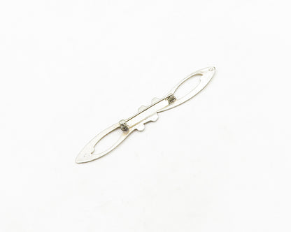 925 Sterling Silver  Vintage Antique Floral Infinity Twist Brooch Pin  BP7595