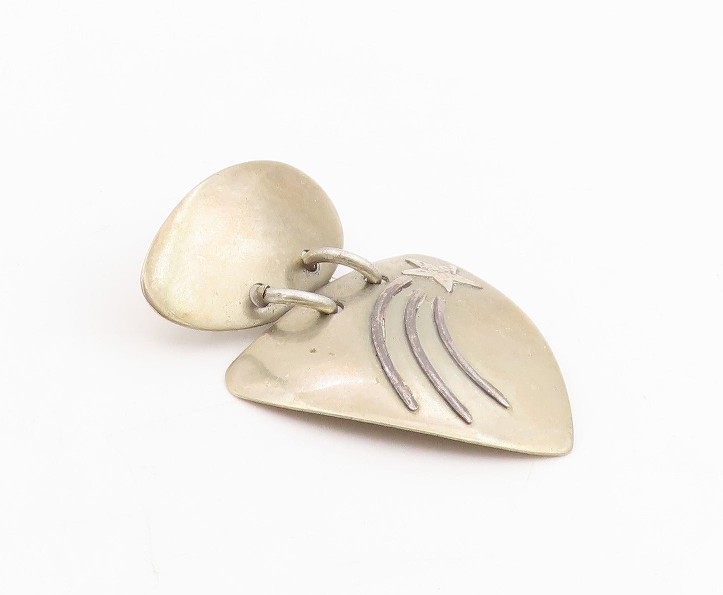 925 Sterling Silver Vintage Earrings Etched Celestial Shooting Star Drop EG13807