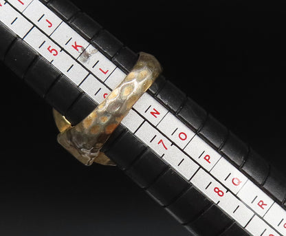ROSS SIMON 925 Silver  Vintage Gold Plated Hammered Topaz Ring Sz 6  RG25714