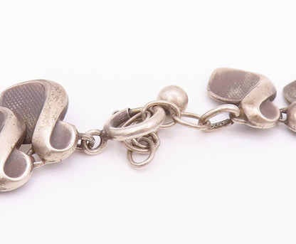 925 Sterling Silver Vintage Necklace DENMARK Dark Tone Designer Cut Band NE4500