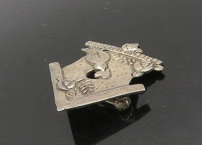 925 Sterling Silver  Vintage Mary Engelbreit Bird House Brooch Pin  BP8184