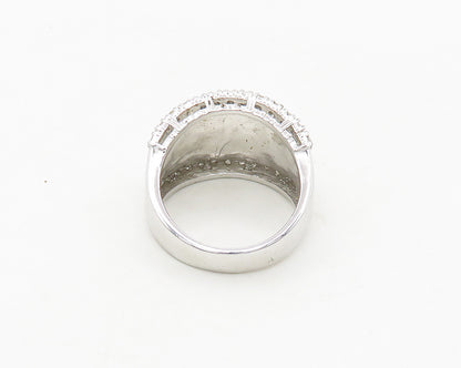 925 Sterling Silver  Shiny Topaz Hammered Tapered Band Ring Sz 7  RG18111