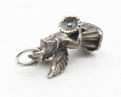 CREED 925 Sterling Silver  Vintage Oxidized Angel Woman Motif Pendant  PT9588