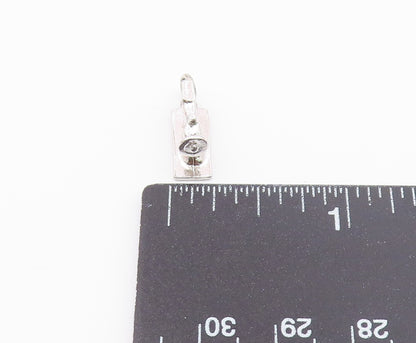 925 Sterling Silver  Vintage Polished Sewing Machine Charm Pendant  PT21409