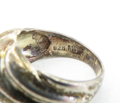 925 Sterling Silver  Vintage Dark Tone Fluted Dome Band Ring Sz 7  RG5872