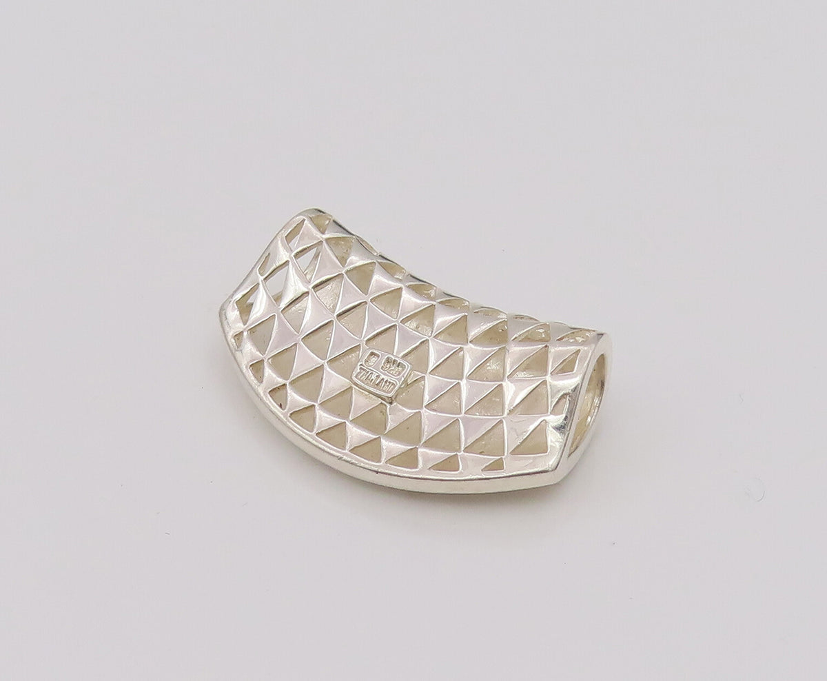 925 Silver  Vintage Upside Down Clutch Triangular Pattern Pendant PT22179