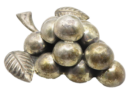 MEXICO 925 Sterling Silver  Vintage Hollow Grape Bunch Brooch Pin  BP3997