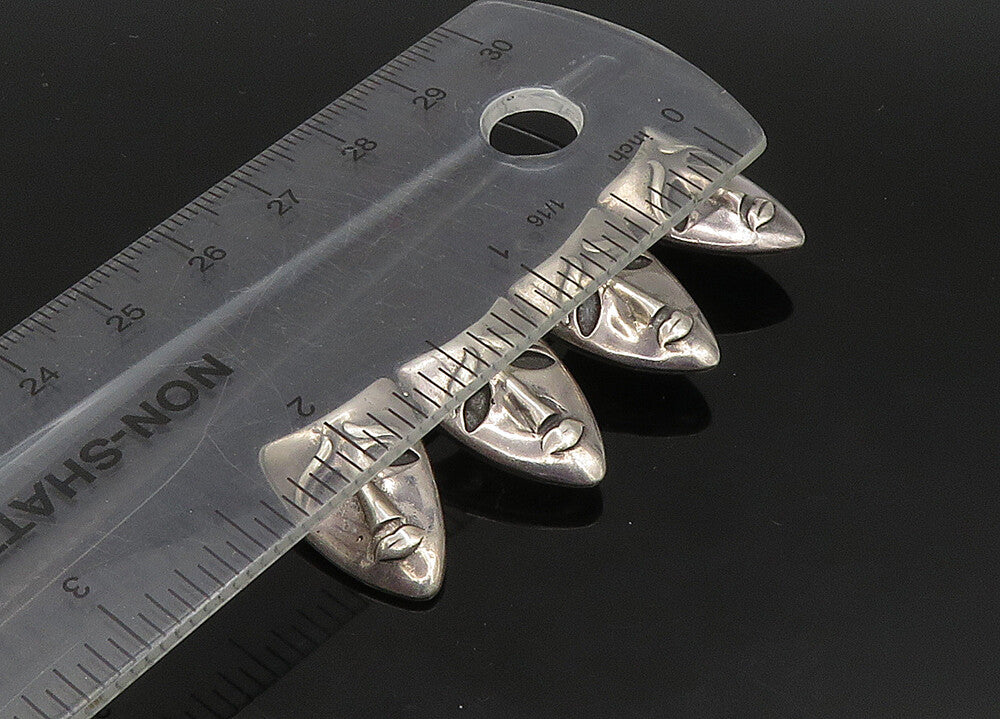 925 Sterling Silver  Vintage Modernist Drama Theater Masks Brooch Pin  BP9096