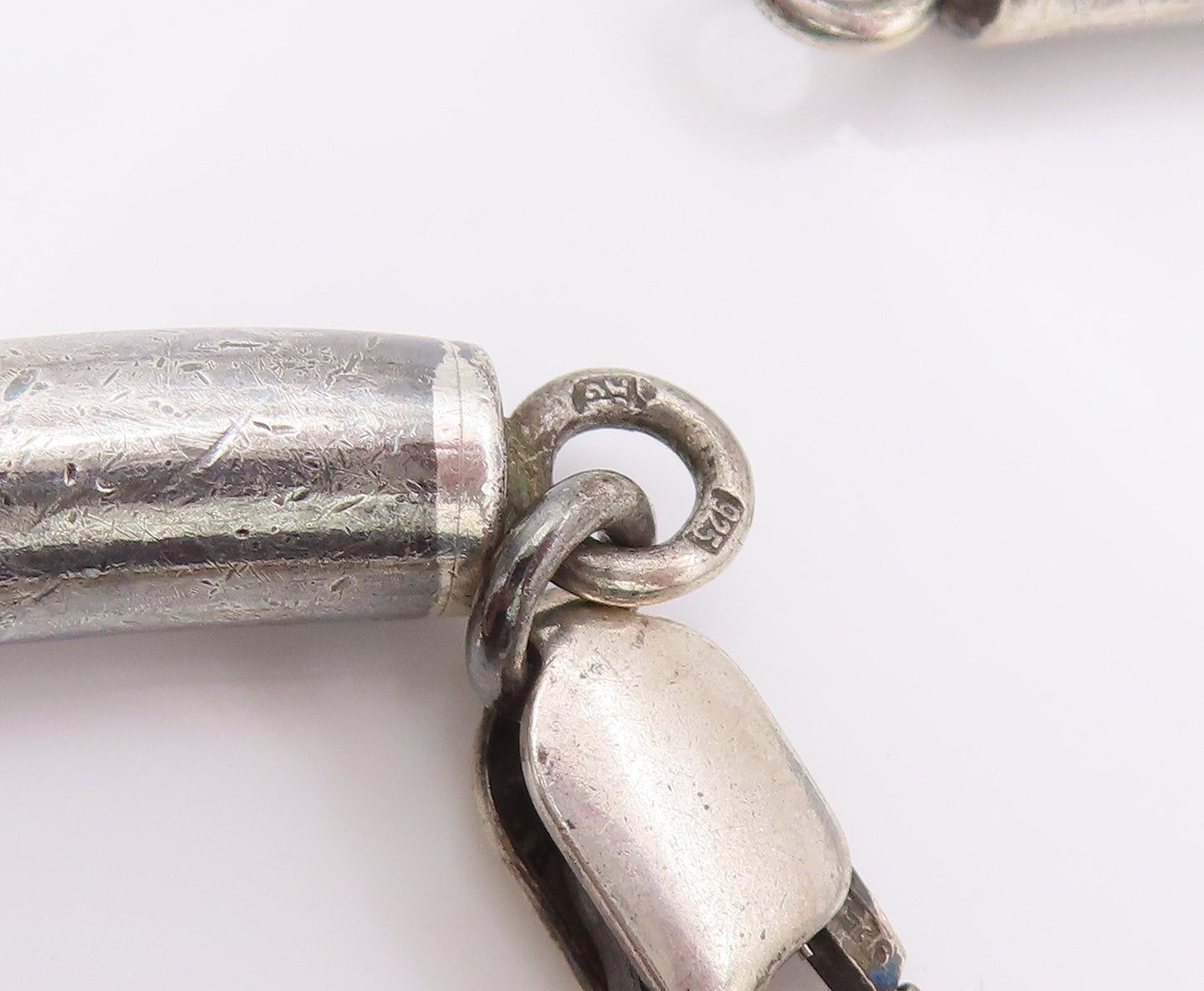 925 Sterling Silver Vintage Necklace Square Cabochon Drop Honey Amber  NE4599