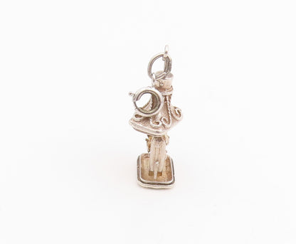 925 Sterling Silver Vintage Pendant 3D Miniature Potbelly Stove Charm  PT25244