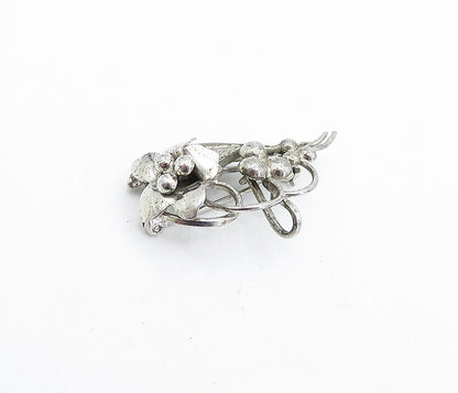 CARL ART 925 Silver  Vintage Petite Sculpted Flower Swirl Brooch Pin  BP1589