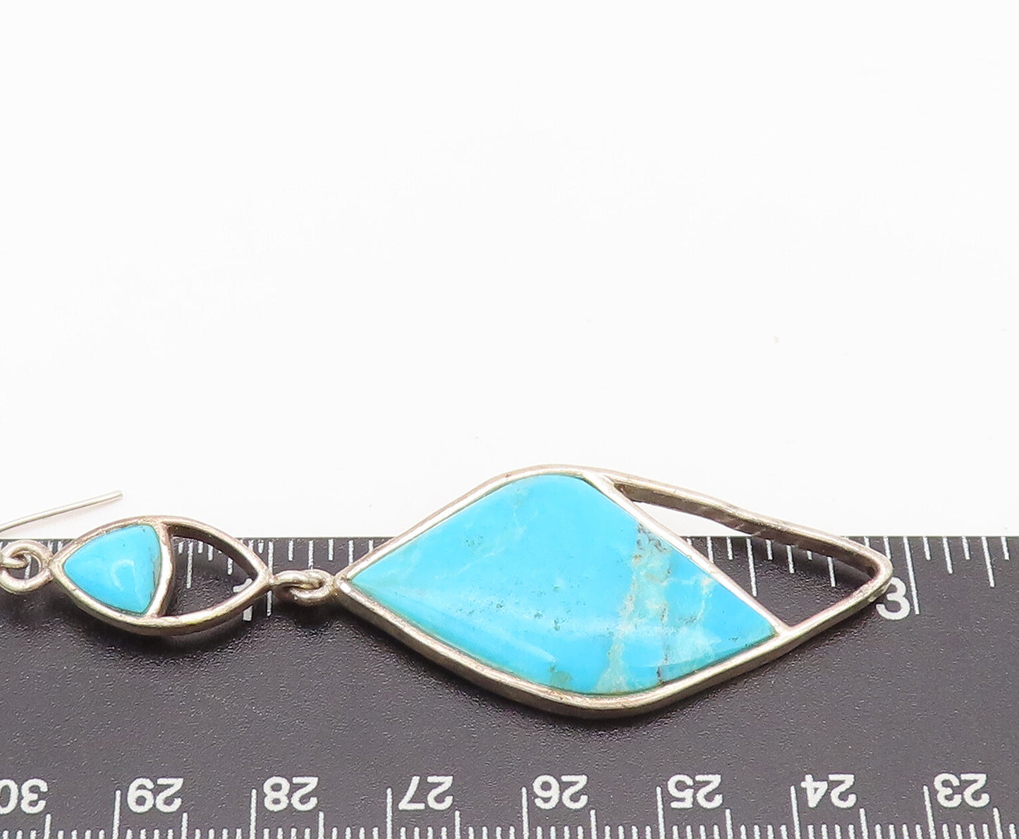 BARSE 925 Sterling Silver  Vintage Designer Inlay Turquoise Earrings  EG12759