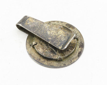 925 Sterling Silver  Vintage Oxidized United States Coin Money Clip  TR1730