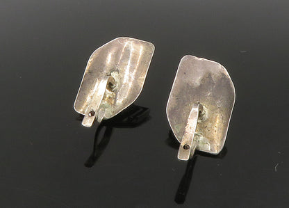 925 Sterling Silver  Vintage Hematite Modernist Drop Earrings  EG11197