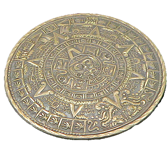 ADL MEXICO 925 Silver  Vintage Mayan Aztec Sun Calendar Brooch Pin  BP8082