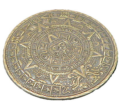 ADL MEXICO 925 Silver  Vintage Mayan Aztec Sun Calendar Brooch Pin  BP8082