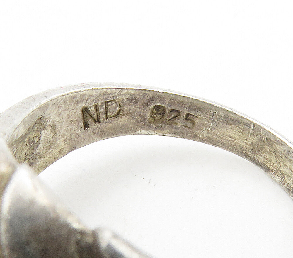 925 Sterling Silver  Vintage Dark Tone Fluted Dome Band Ring Sz 7  RG15792