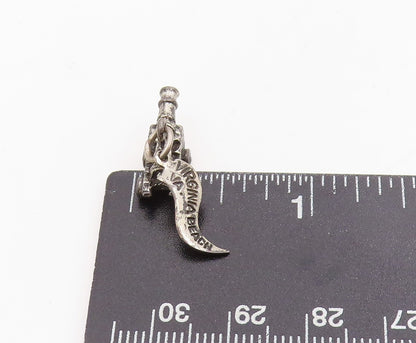 925 Sterling Silver Vintage Pendant Retro Virginia Beach Cannon Charm  PT25405