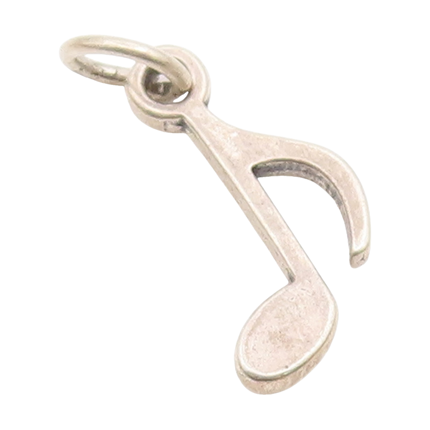 925 Sterling Silver  Vintage Shiny Petite Music Note Motif Pendant  PT19022