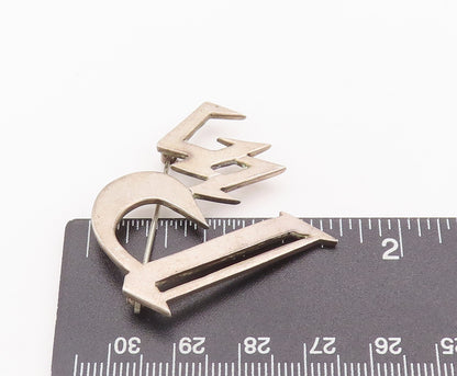 925 Sterling Silver Vintage Brooch Pin Solid Carved Arabic Blessings  BP10724