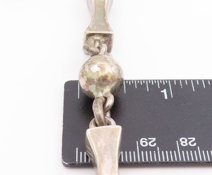 925 Sterling Silver Vintage Necklace MEXICO Solid Geometric Link HEAVY  NE4880