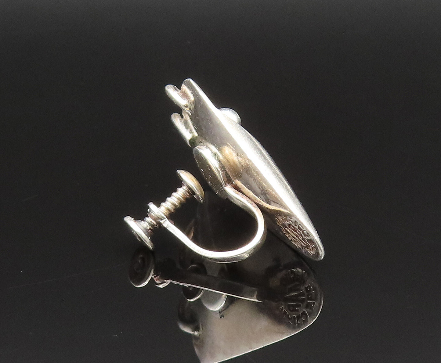 ANTONIO REINA 925 Silver  Vintage Modernist Screw Back Earrings  EG11820