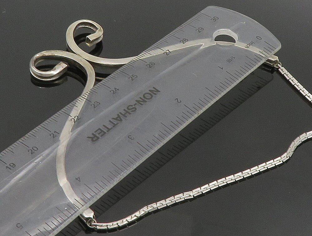 925 Sterling Silver  Vintage Minimalist Double Swirl Collar Necklace  NE3854