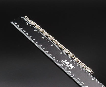 925 Sterling Silver Vintage S Swirl Symbol Interlocking Bracelet BT9582