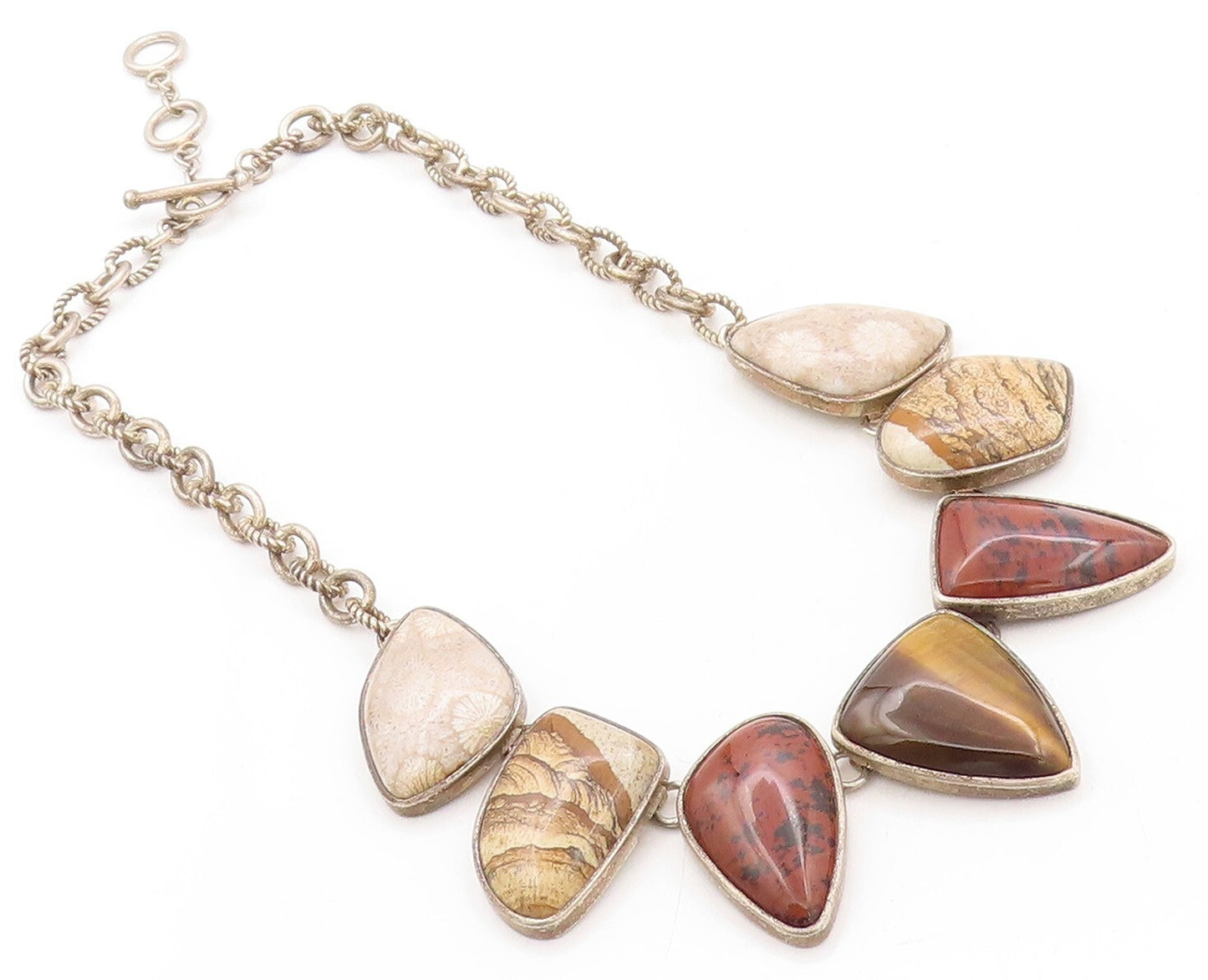 925 Sterling Silver Vintage Necklace WHITNEY KELLY Amorphas Gemstone  NE4358