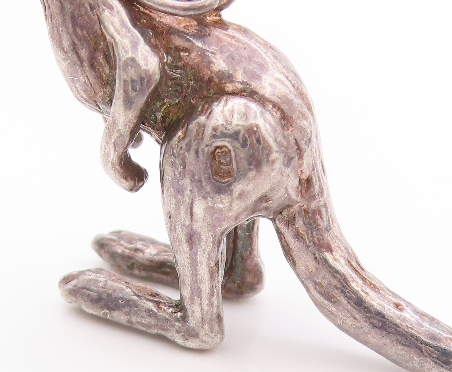 925 Sterling Silver Vintage Pendant Solid Kangaroo Cutout Charm  PT24225
