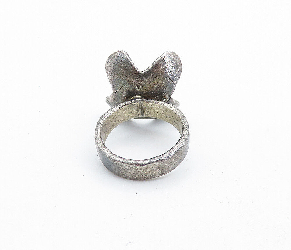 925 Sterling Silver  Vintage Antique Floral Design Band Ring Sz 5.5  RG7021