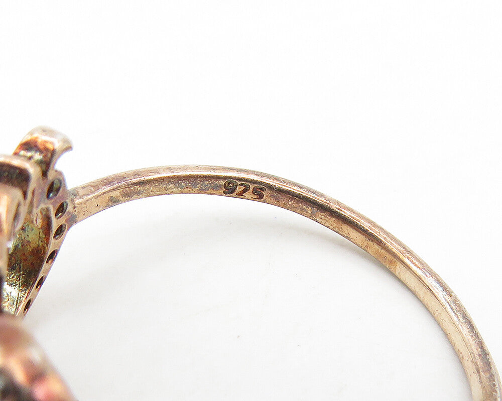 925 Silver  Topaz Rose Gold Plated Infinity Love Band Ring Sz 8  RG17656