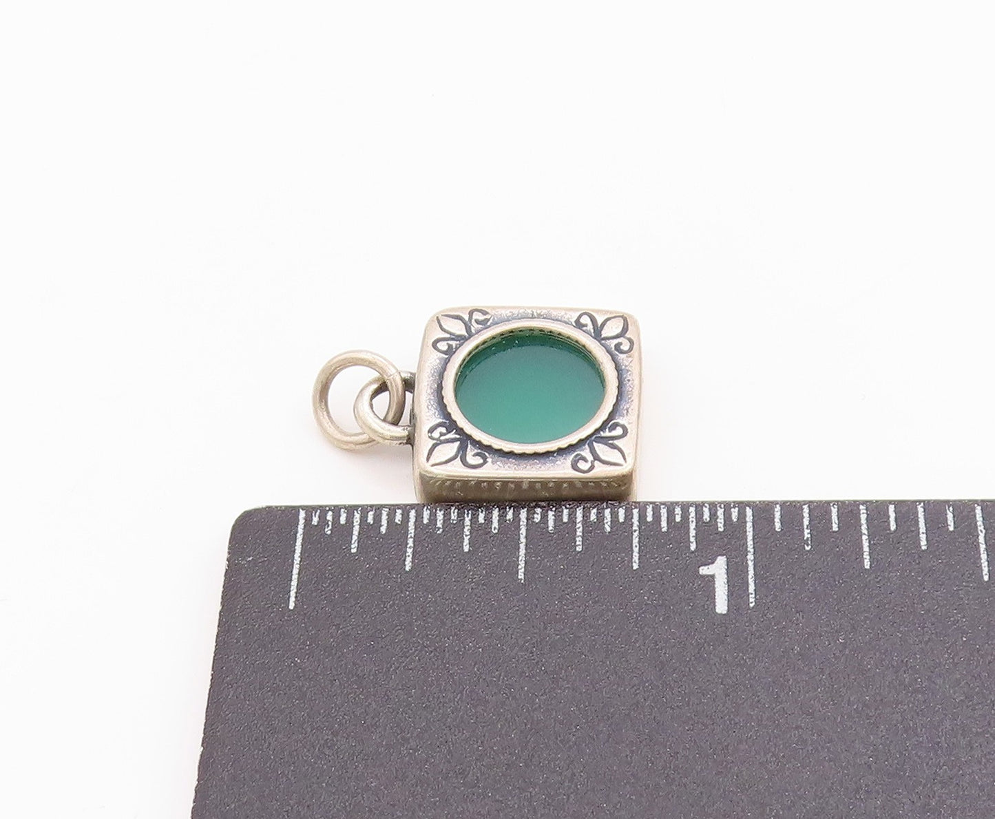 925 Sterling Silver Vintage Pendant Gemstone Geometric Serenity Charm  PT24857