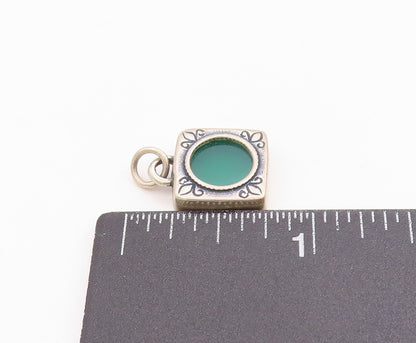 925 Sterling Silver Vintage Pendant Gemstone Geometric Serenity Charm  PT24857