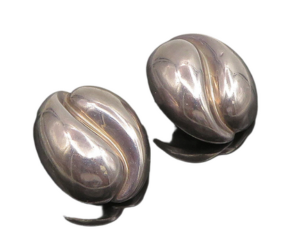 BAYANIHAN 925 Silver  Vintage Scalloped Swirl Non Pierced Earrings  EG11693