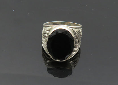 925 Sterling Silver  Vintage Black Onyx Swirl Cocktail Ring Sz 7  RG20062