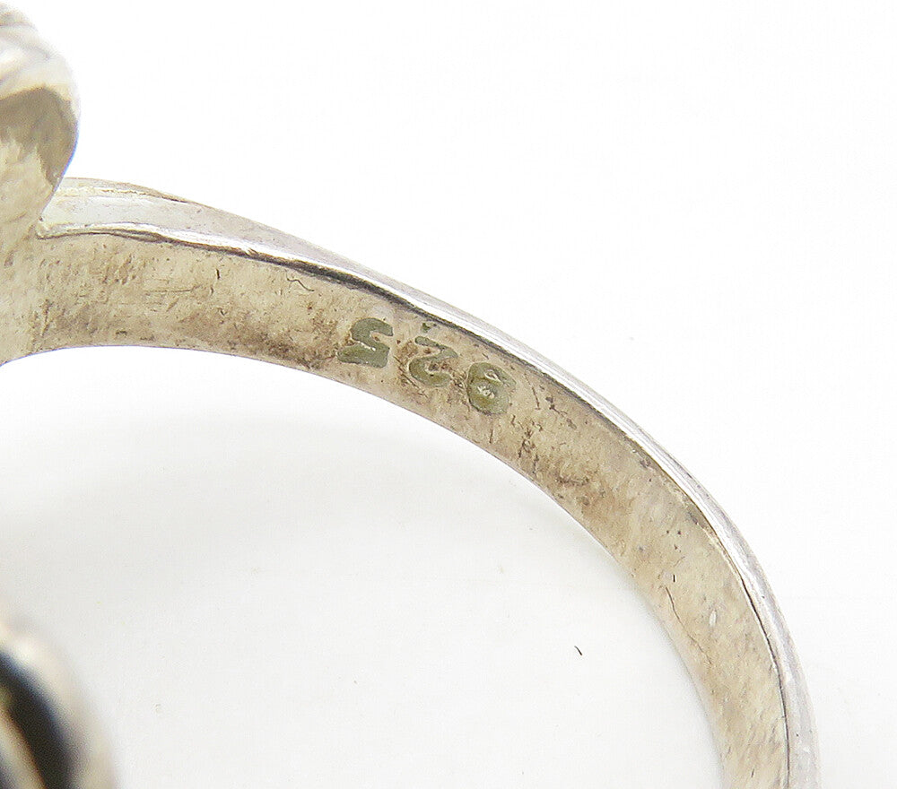 925 Sterling Silver  Vintage Shiny Textured Swirl Band Ring Sz 6.5  RG16905