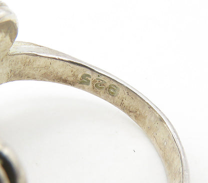 925 Sterling Silver  Vintage Shiny Textured Swirl Band Ring Sz 6.5  RG16905