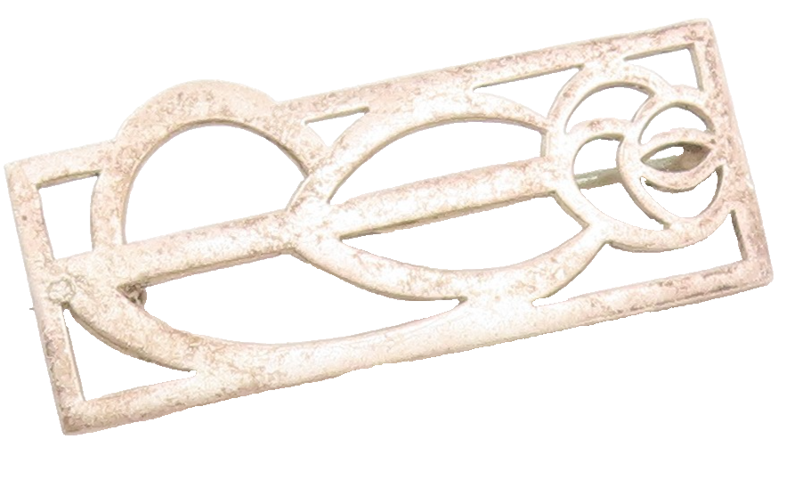 ENGLAND 925 Sterling Silver  Vintage Shiny Smooth Outline Brooch Pin  BP8336